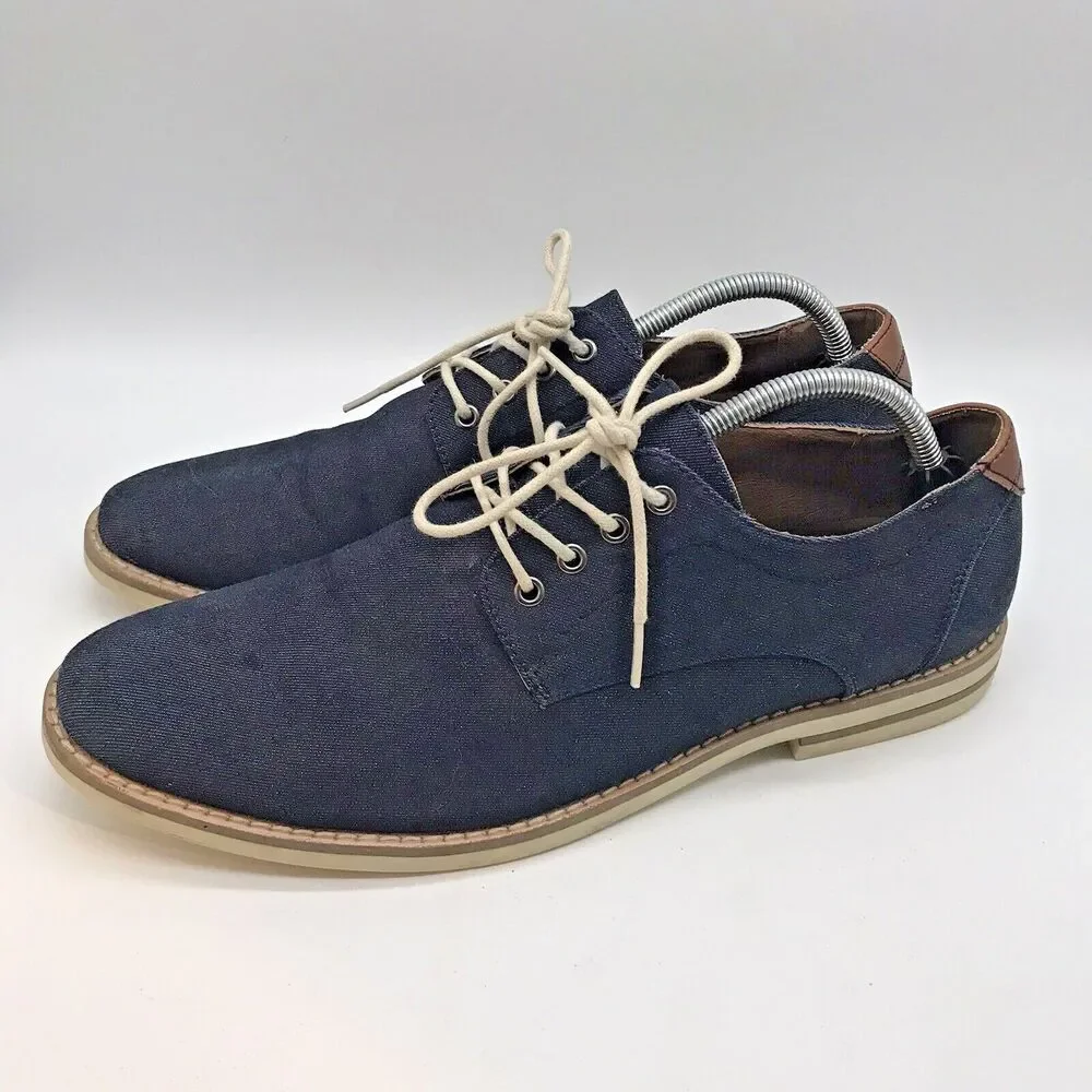 Sonoma Warren Navy Textile Shoes Men's 11M Cushioned Ortholite Lace Up Low Derby